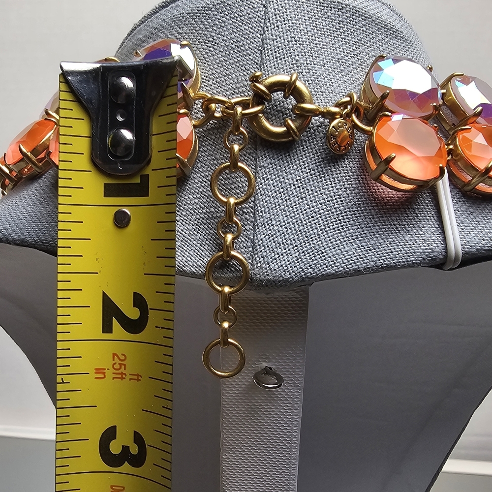 [J. Crew] Layered Statement Necklace Aurora Borealis Iridescent & Orange Stones - Picture 15 of 16